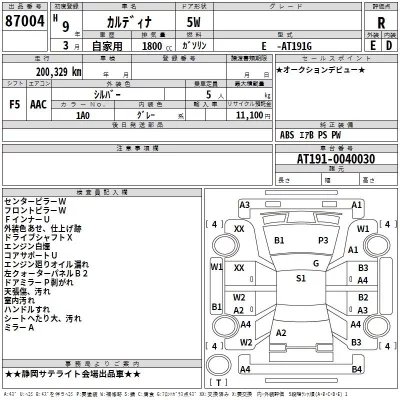Toyota CALDINA  с аукциона в Японии