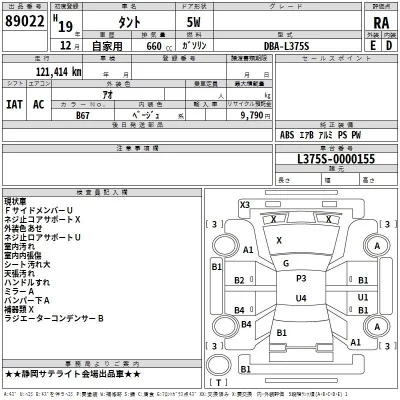 Daihatsu TANTO  с аукциона в Японии