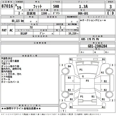 Honda FIT  с аукциона в Японии