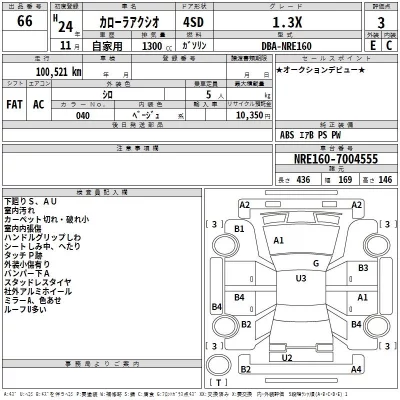 Toyota COROLLA AXIO  с аукциона в Японии