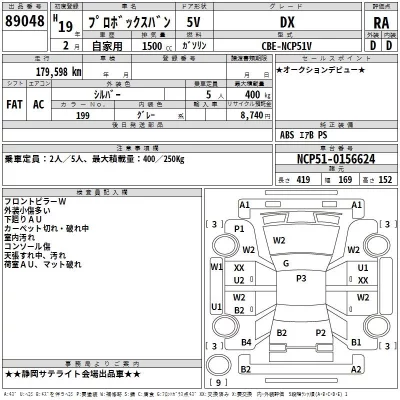 Toyota PROBOX  с аукциона в Японии