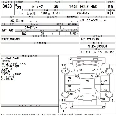 Nissan JUKE  с аукциона в Японии