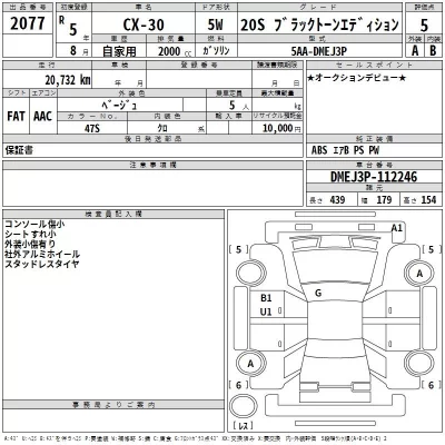 Mazda CX-30  с аукциона в Японии