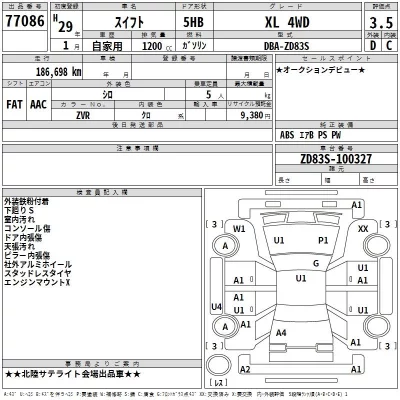 Suzuki SWIFT  с аукциона в Японии
