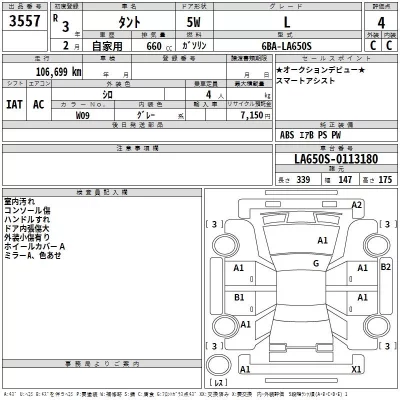 Daihatsu TANTO  с аукциона в Японии