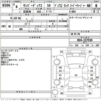 Subaru SAMBAR  с аукциона в Японии