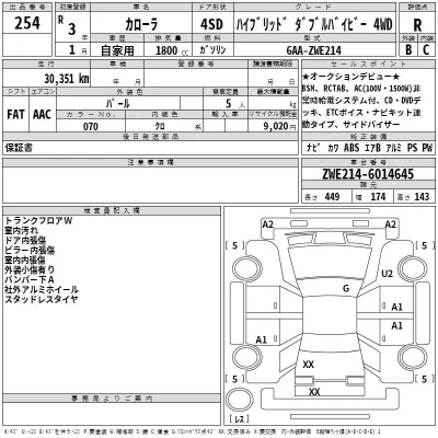 Toyota COROLLA  с аукциона в Японии