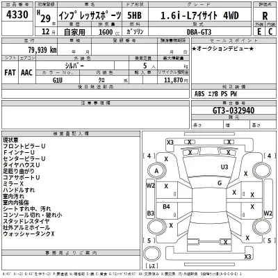 Subaru IMPREZA  с аукциона в Японии