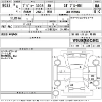 Peugeot 3008 лот № 8023 оценка RA  с аукциона в Японии 2