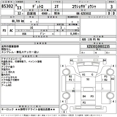 Hino DUTRO  с аукциона в Японии