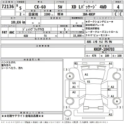 Mazda CX-60  с аукциона в Японии