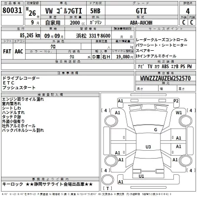 Volkswagen GOLF  с аукциона в Японии