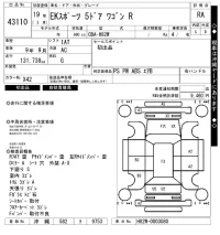 Mitsubishi EK SPORTS лот № 43110 оценка RA  с аукциона в Японии 10