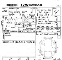 Volkswagen GOLF лот № 4242 оценка 4  с аукциона в Японии 5