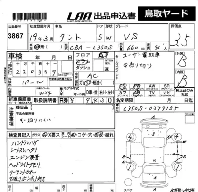 Daihatsu TANTO  с аукциона в Японии