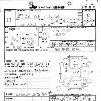Daihatsu TANTO  с аукциона в Японии