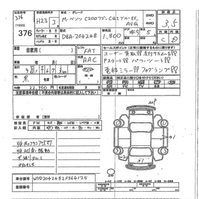 Mercedes-Benz C CLASS WAGON  с аукциона в Японии