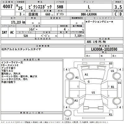 Toyota PIXIS EPOCH  с аукциона в Японии