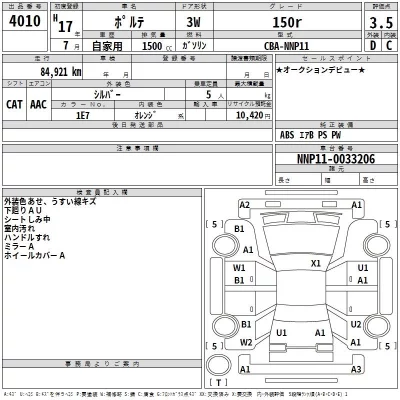Toyota PORTE  с аукциона в Японии
