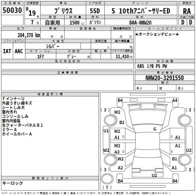 Toyota Prius  с аукциона в Японии
