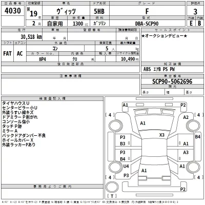 Toyota VITZ  с аукциона в Японии