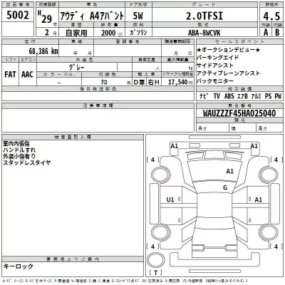 Audi A4  с аукциона в Японии