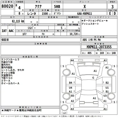 Toyota AQUA  с аукциона в Японии