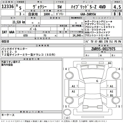 Toyota VOXY  с аукциона в Японии
