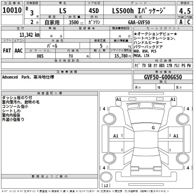 Lexus LS  с аукциона в Японии