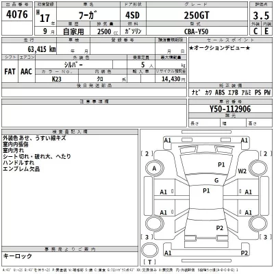Nissan FUGA  с аукциона в Японии