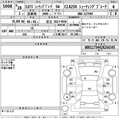Mercedes-Benz CLA CLASS  с аукциона в Японии