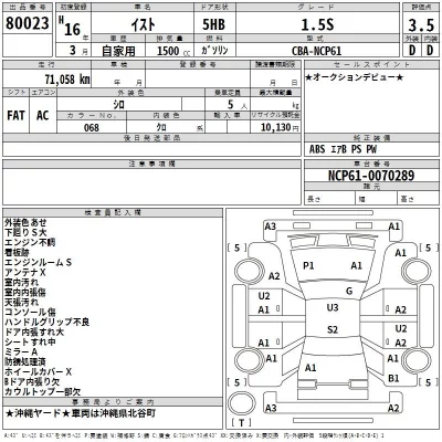 Toyota IST  с аукциона в Японии
