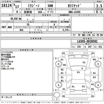 Daihatsu MIRA  с аукциона в Японии