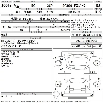 Lexus RC  с аукциона в Японии