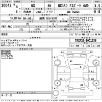 Lexus NX лот № 10042 оценка 3.5  с аукциона в Японии 2