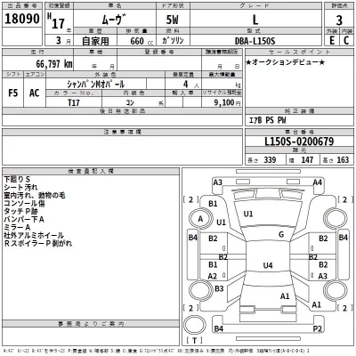 Daihatsu MOVE  с аукциона в Японии
