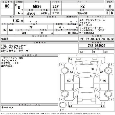 Toyota GT 86  с аукциона в Японии