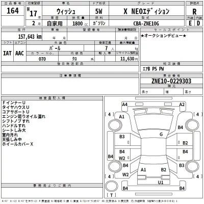 Toyota WISH  с аукциона в Японии