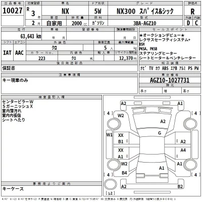 Lexus NX  с аукциона в Японии