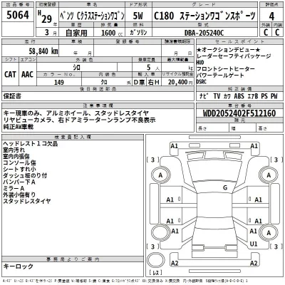 Mercedes-Benz C CLASS WAGON  с аукциона в Японии