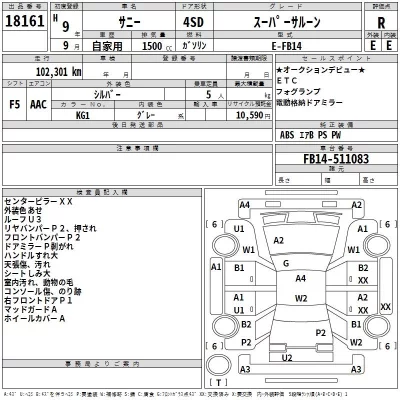 Nissan SUNNY  с аукциона в Японии