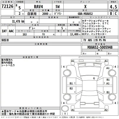 Toyota RAV4  с аукциона в Японии