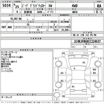 Chrysler JEEP GRAND CHEROKEE  с аукциона в Японии