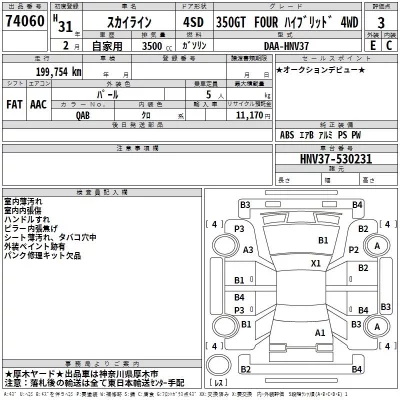 Nissan SKYLINE  с аукциона в Японии
