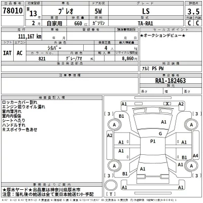 Subaru PLEO  с аукциона в Японии