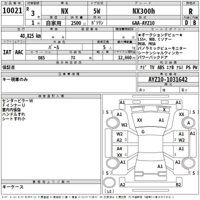 Lexus NX  с аукциона в Японии