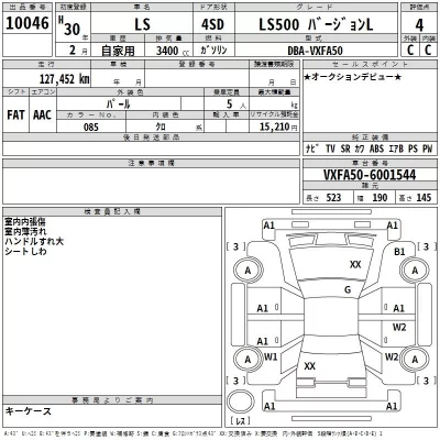 Lexus LS  с аукциона в Японии