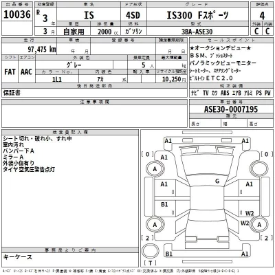 Lexus IS  с аукциона в Японии