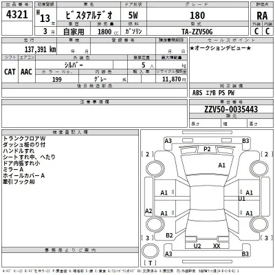 Toyota VISTA ARDEO  с аукциона в Японии