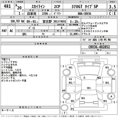 Nissan SKYLINE  с аукциона в Японии